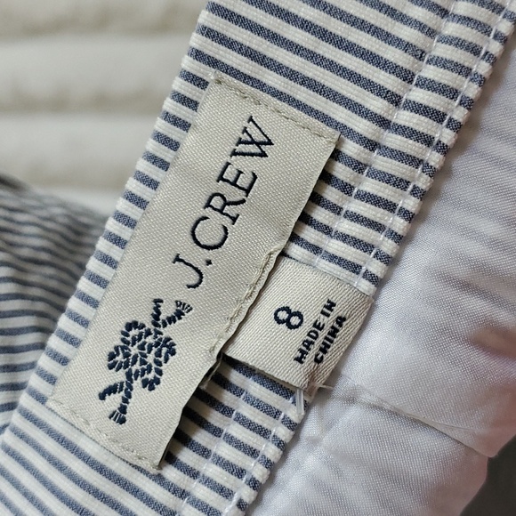 3 PIECE J CREW SET BLAZER+PANT+SKIRT Seersucker/Pin Striped Style, Blue & White - Picture 15 of 17